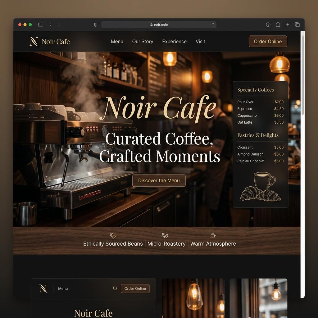 Noir Cafe - Premium Cafe Shop Web Design Morocco