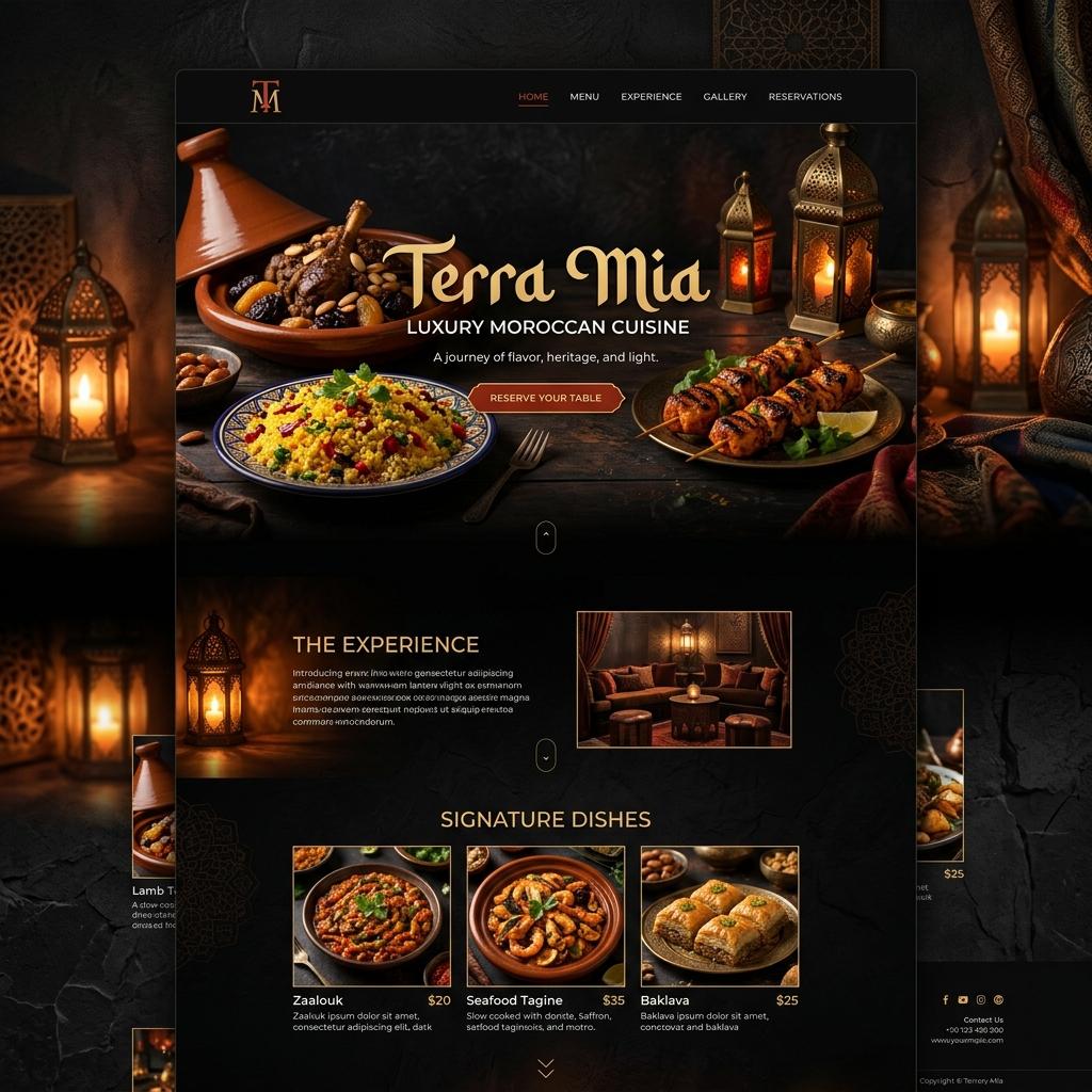 Terra Mia - Premium Restaurant Website Web Design Morocco